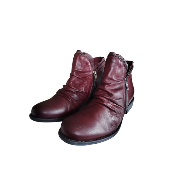 Miz Mooz Luna Burgundy Wine Leather Boot Size 8 Women's   49 - Picture 2 of 16